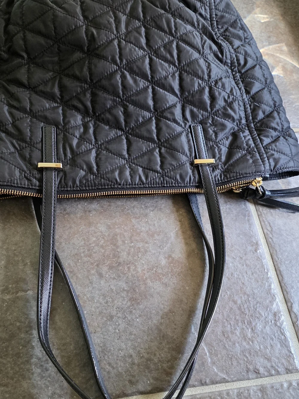 kate spade quilted black tote
